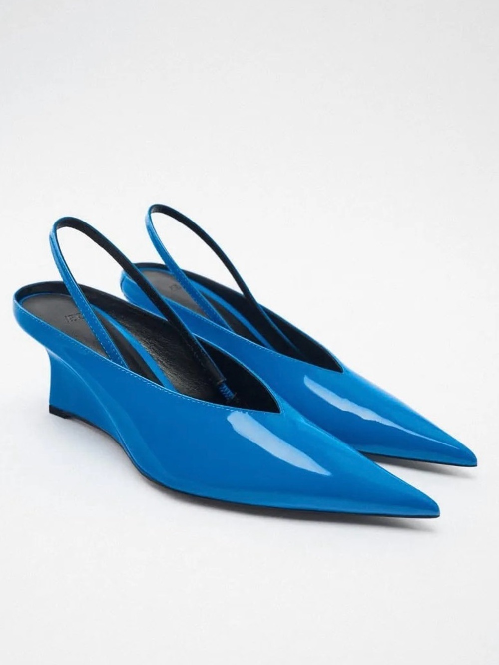🆕{ZARA} Leather Wedge Slingbacks